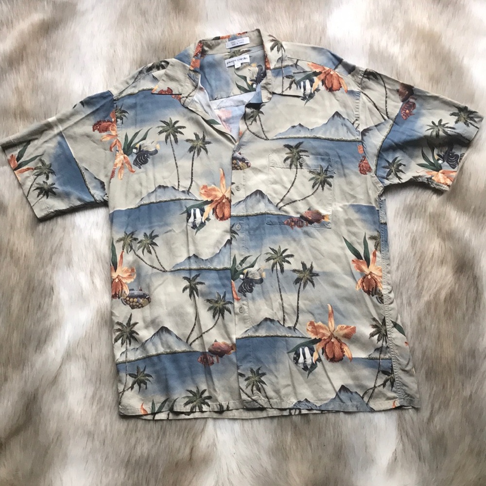 Pierre Cardin Tropical Button Down Shirt XL